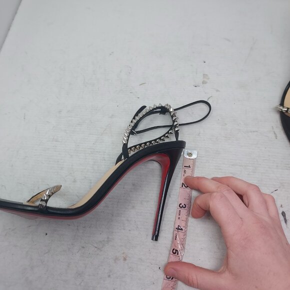 Christian Louboutin So Me Black Stud Spike Heel Sandal - Picture 12 of 13